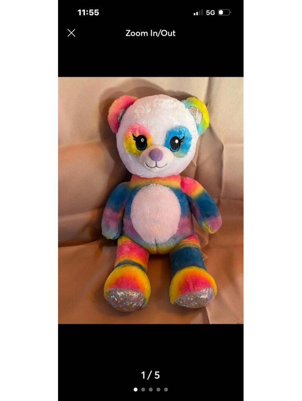 Build A Bear -Rainbow Friends 16" Panda Plush Glitter Eyes Stuffed Animal